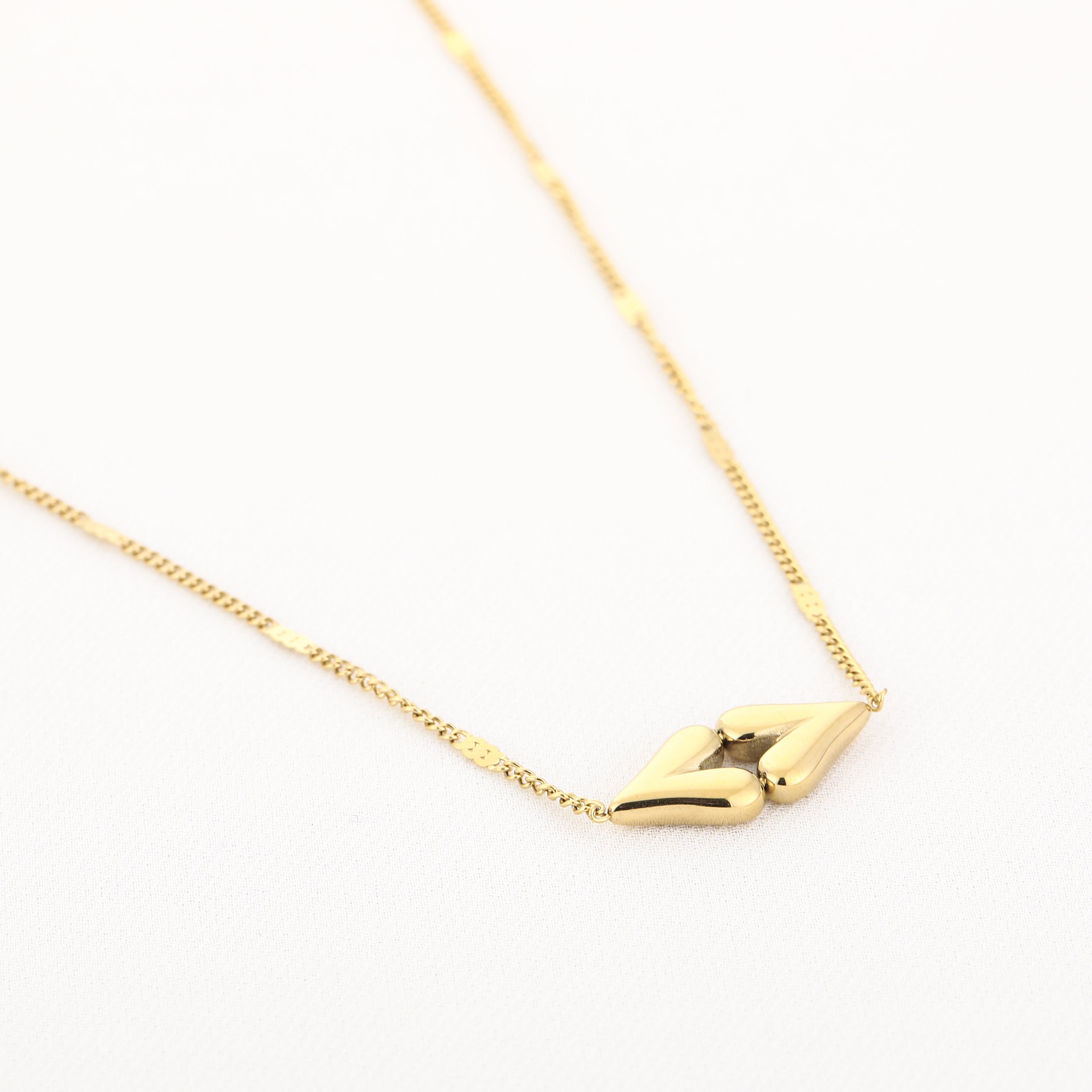 Golden Double Heart Necklace