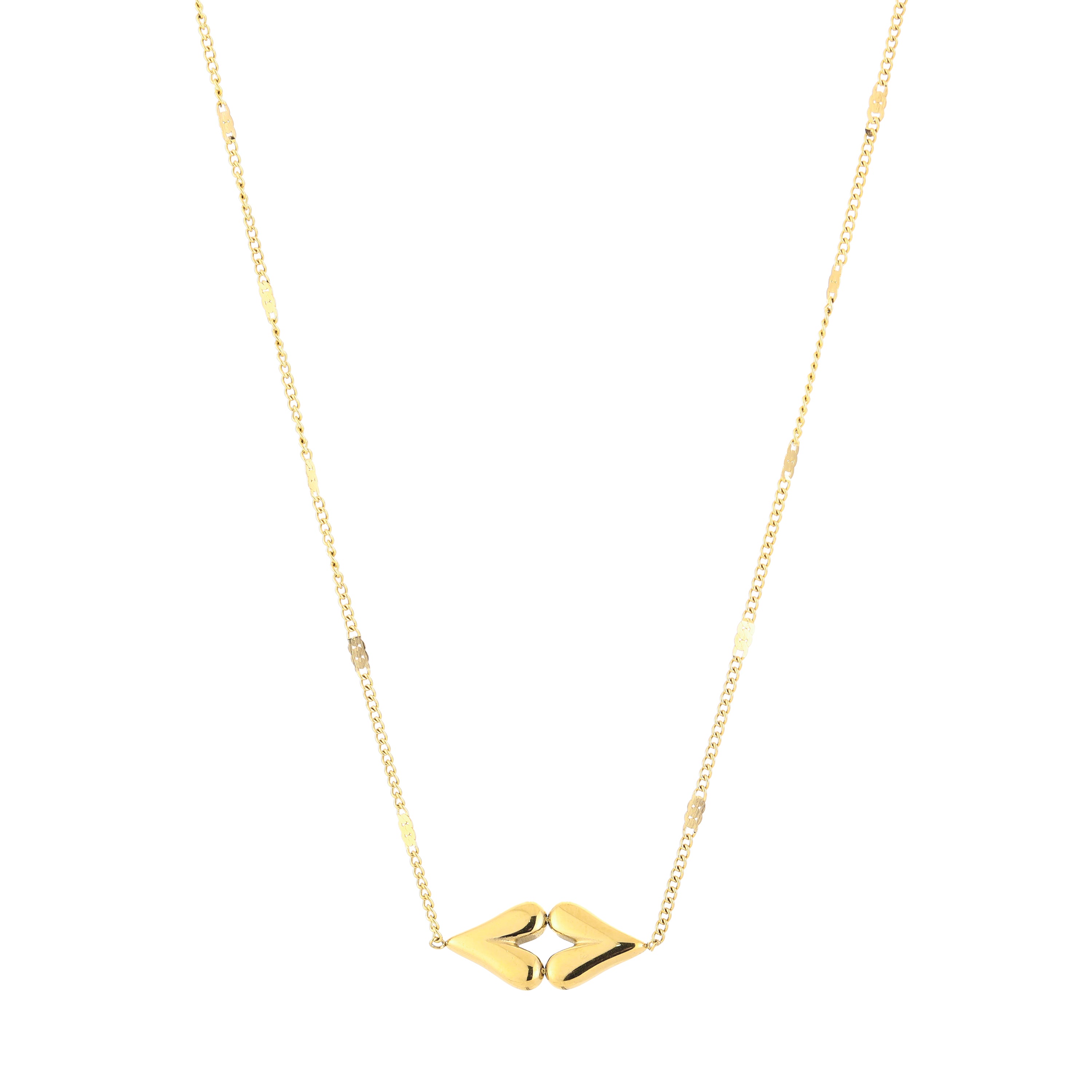 Golden Double Heart Necklace