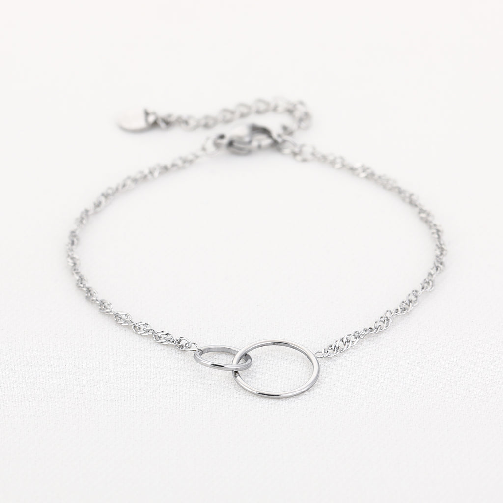 Double Circle Bracelet Silver