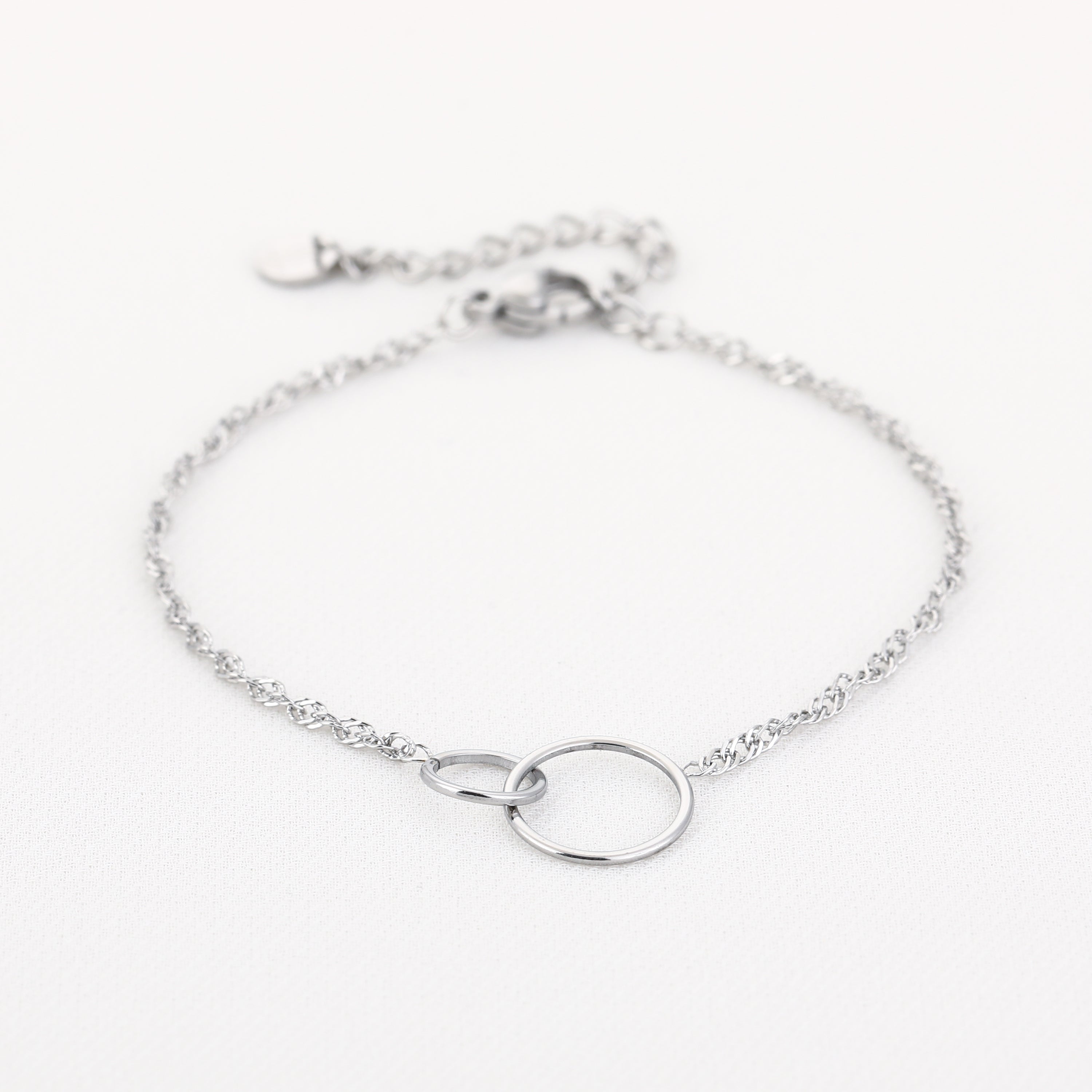 Double Circle Bracelet Silver