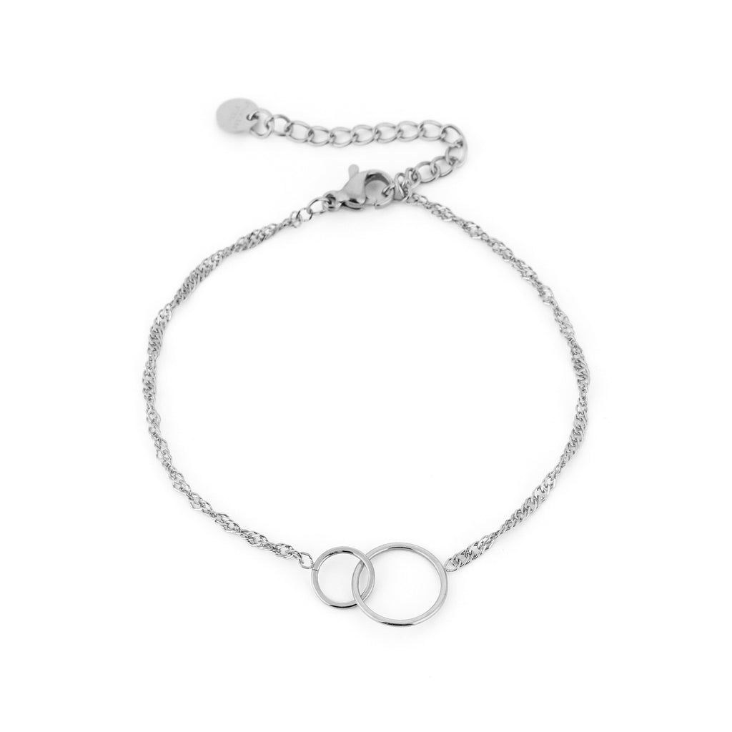 Double Circle Bracelet Silver