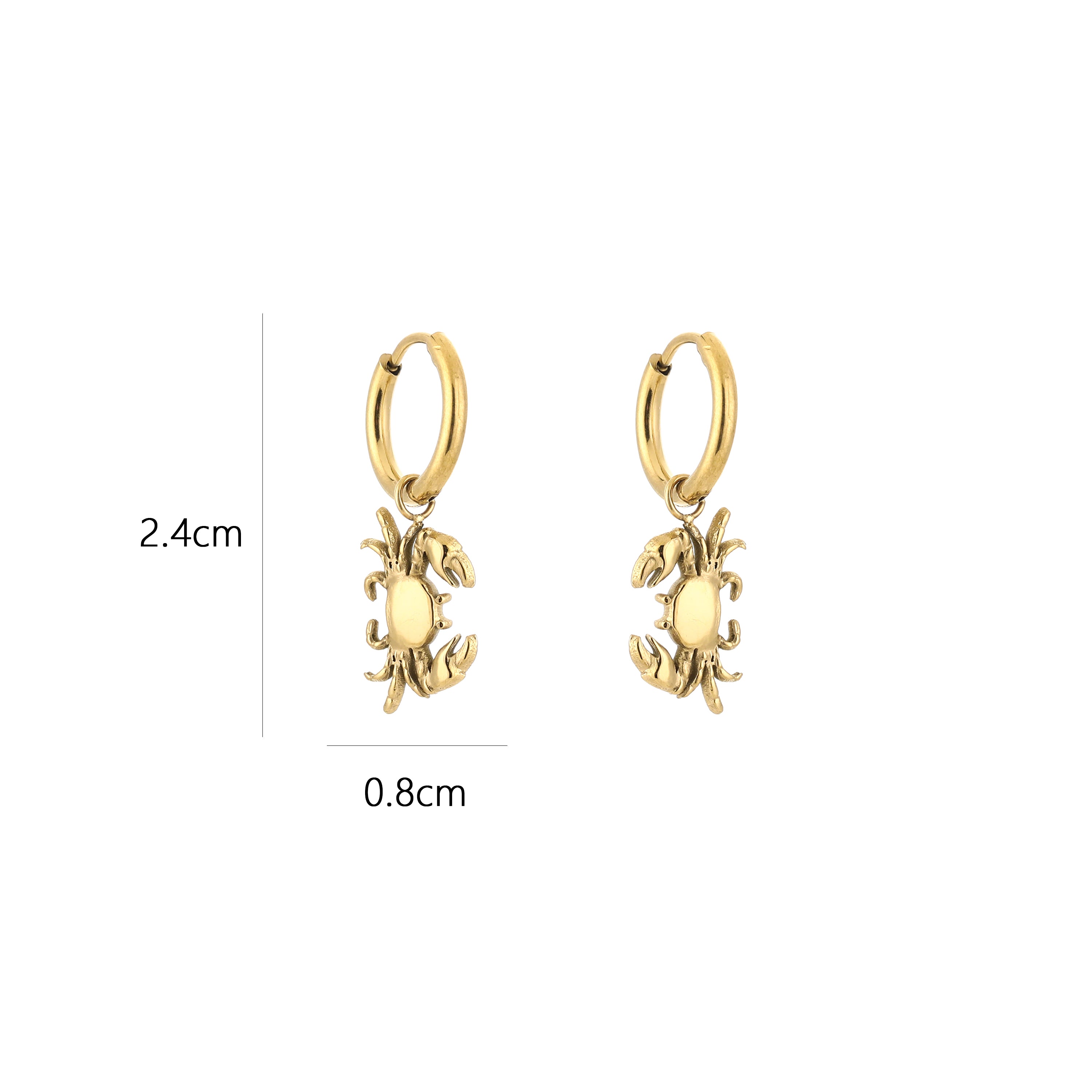 Golden Crab Earrings