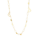 Open Heart Chain Necklace Gold