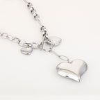 Multi-Heart Charm Necklace Silver