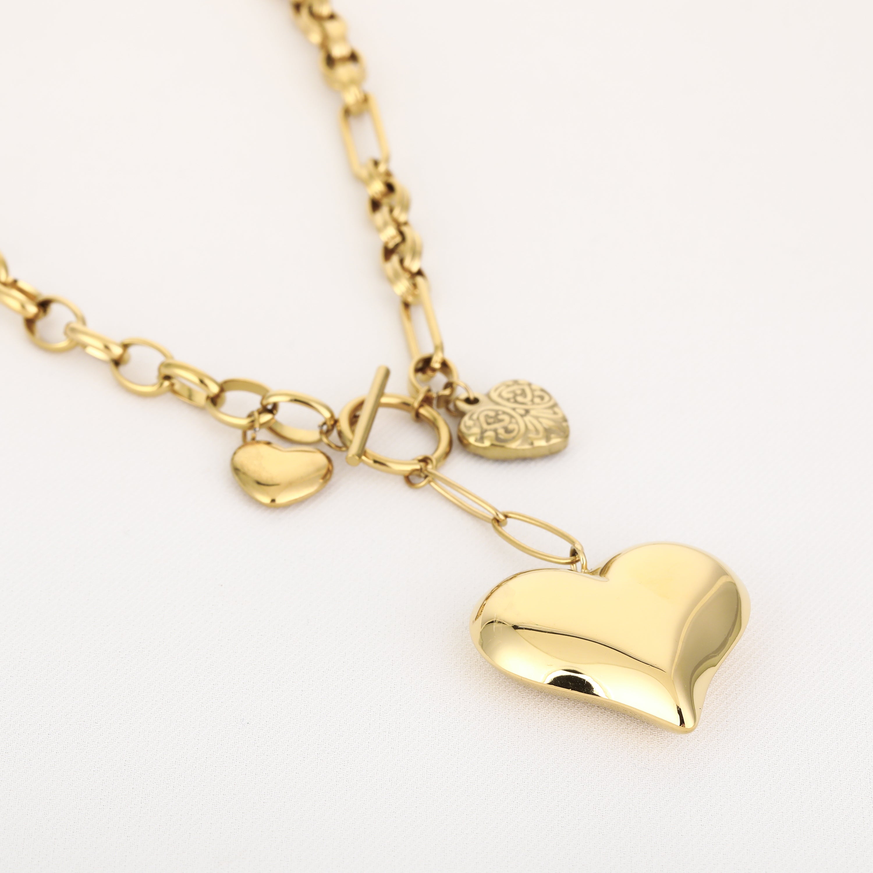 Multi-Heart Charm Necklace
