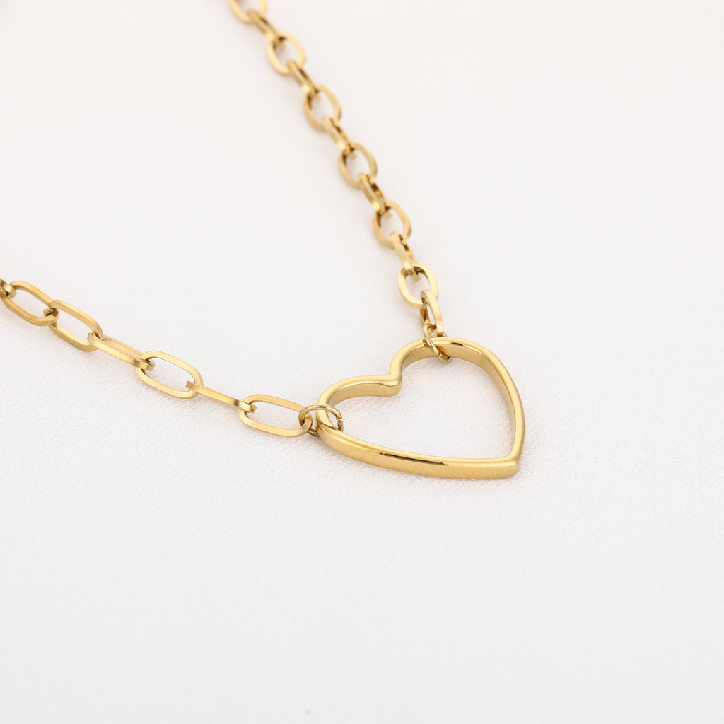 Open Heart Link Necklace