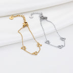 Trio Hearts Bracelet Gold