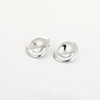 Organic Oval Studs Silver