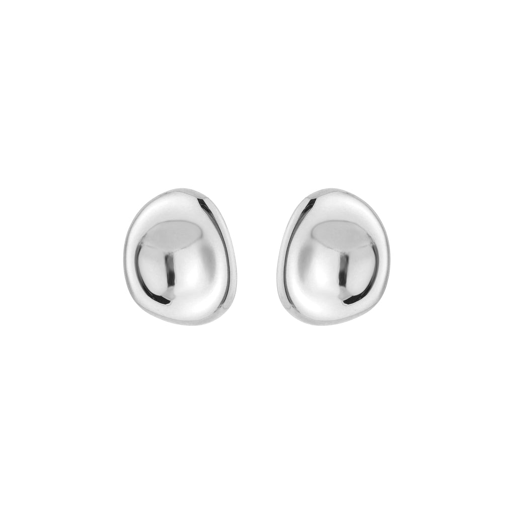 Organic Oval Studs Silver