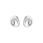 Organic Oval Studs Silver