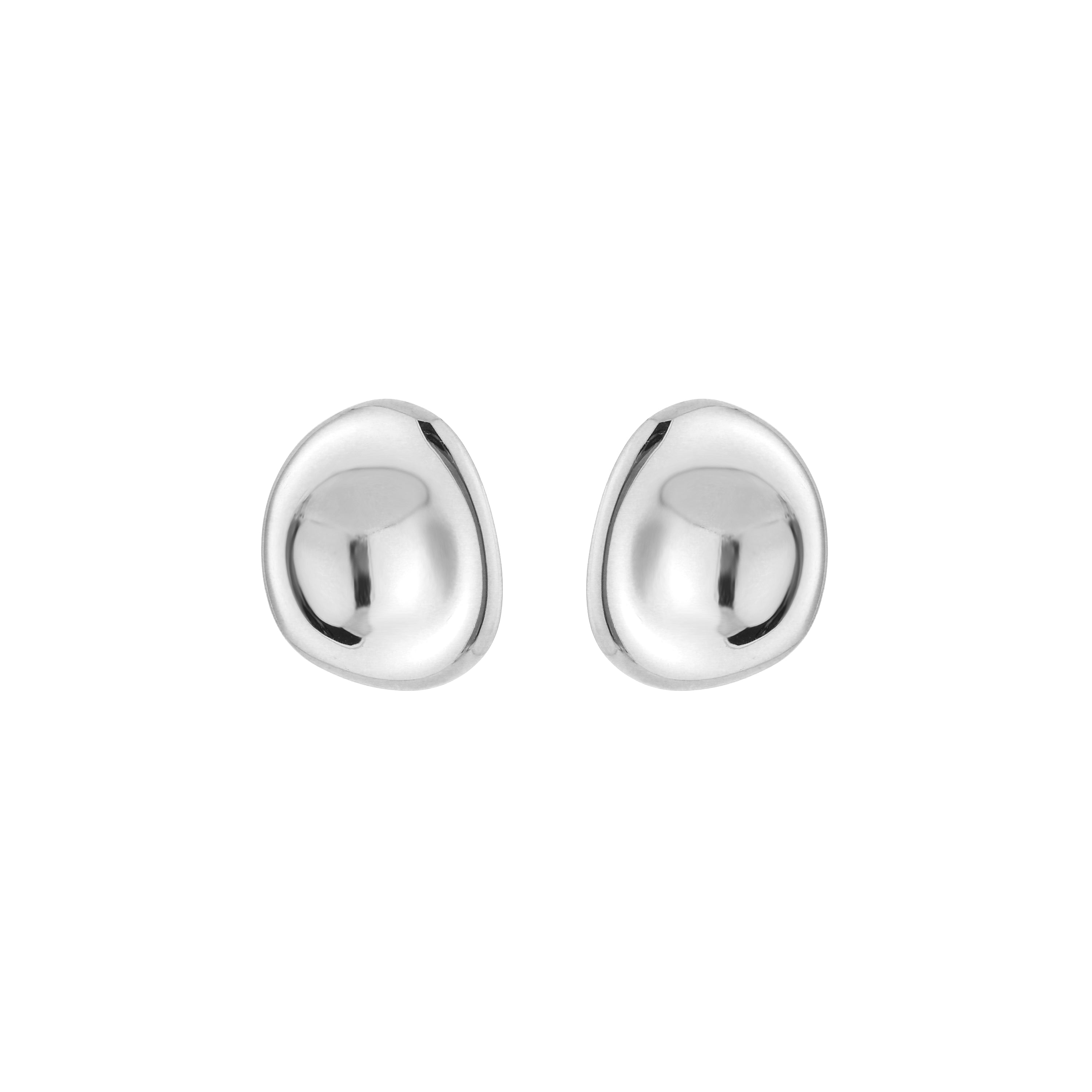 Organic Oval Studs Silver