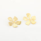 Golden Textured Petal Earrings
