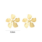 Golden Textured Petal Earrings