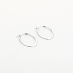 Oval Hoop Earrings Silver