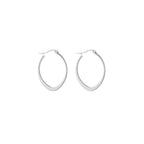 Oval Hoop Earrings Silver