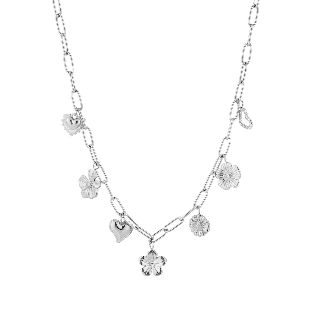 Charm Chain Necklace Silver