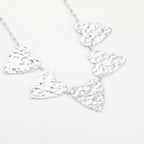 Hammered Hearts Necklace Silver