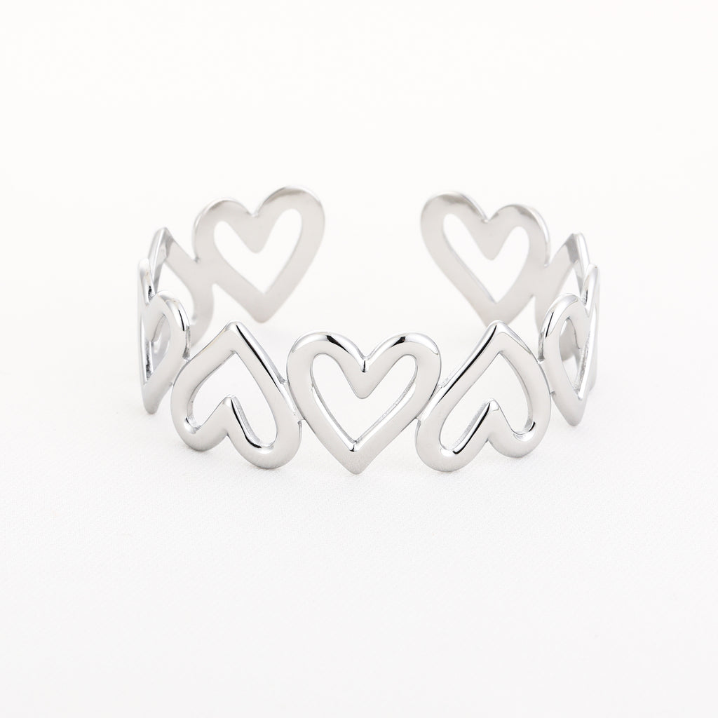 Open Hearts Cuff Silver
