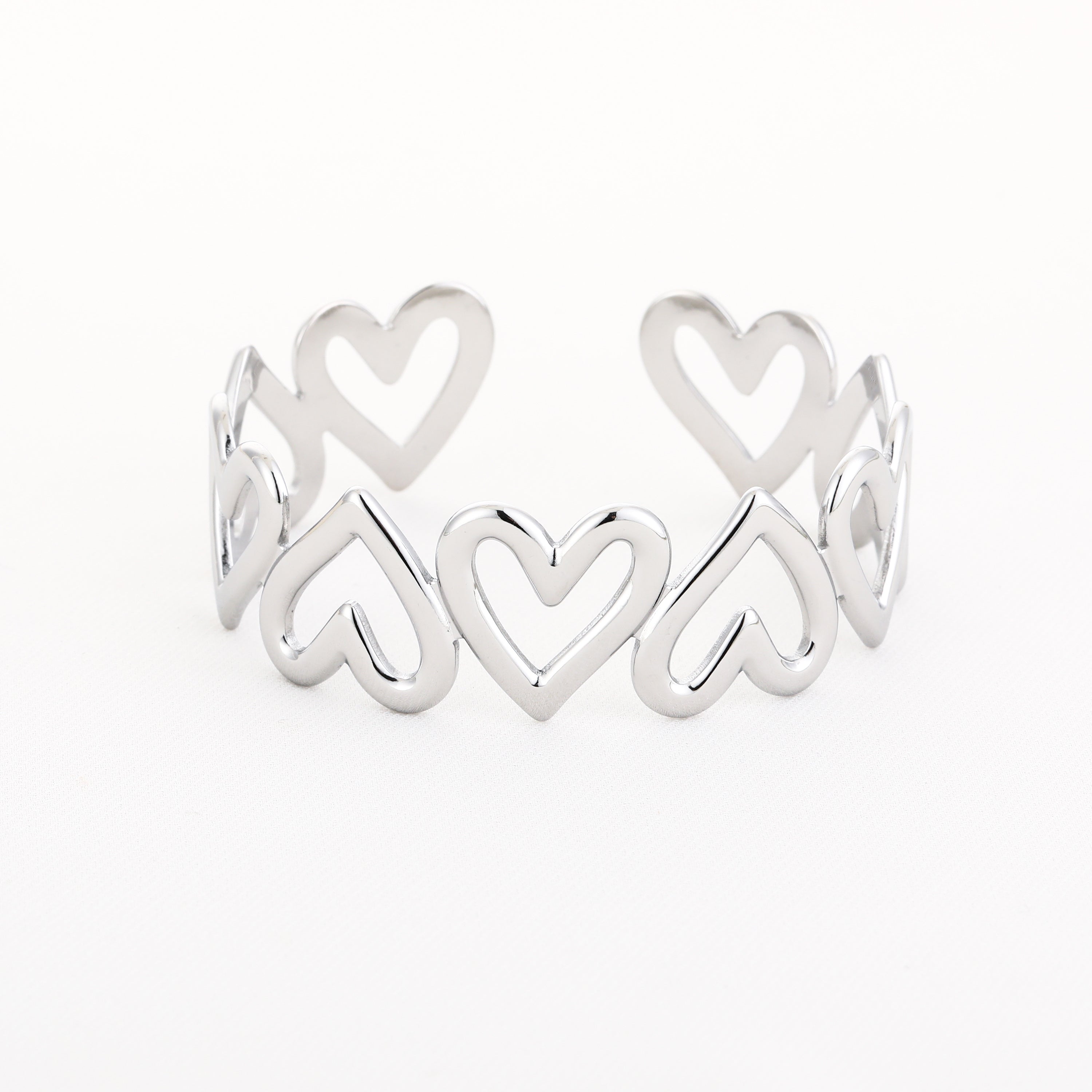 Open Hearts Cuff Silver