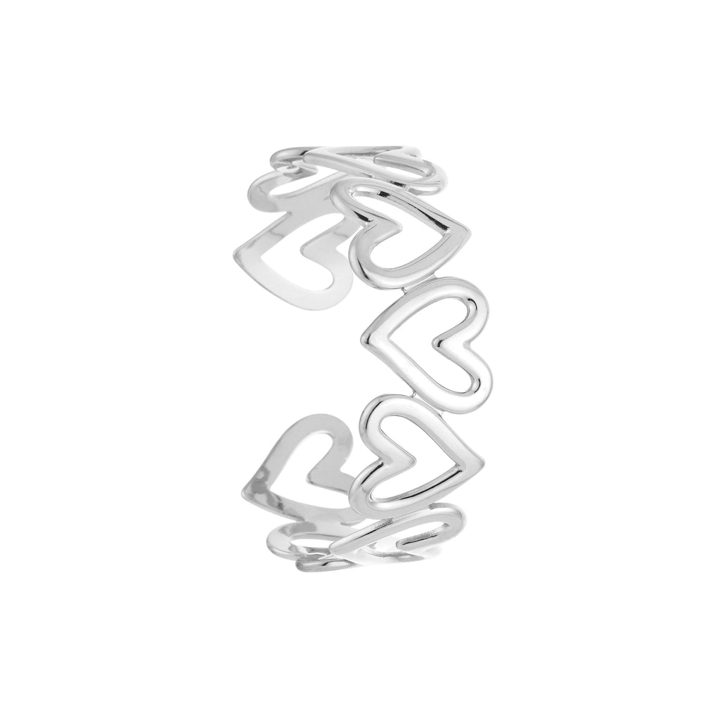 Open Hearts Cuff Silver