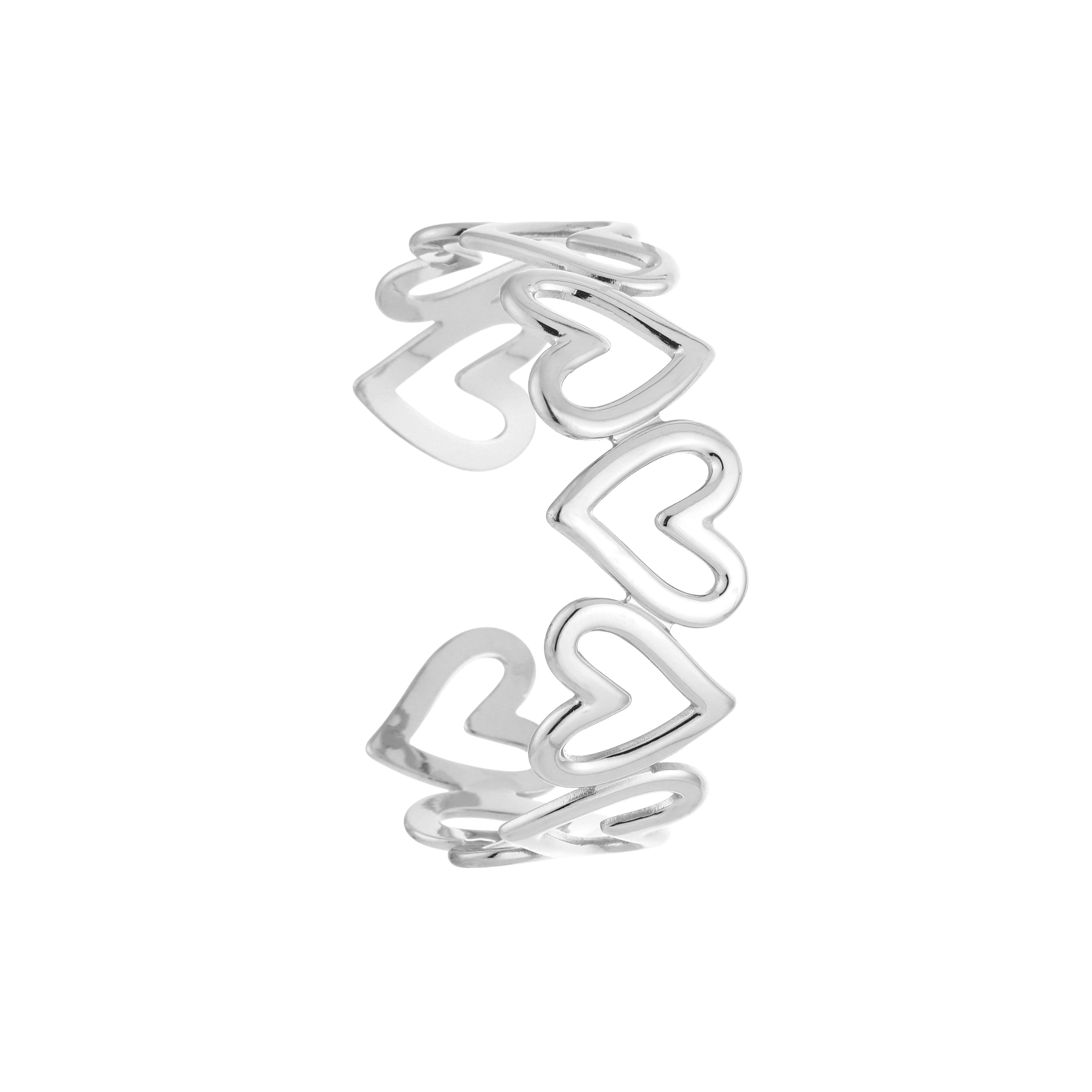 Open Hearts Cuff Silver