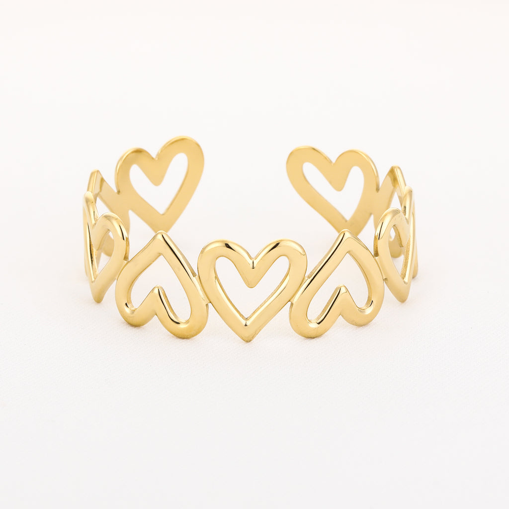 Open Hearts Cuff Gold