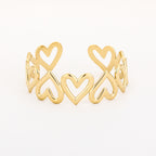 Open Hearts Cuff Gold