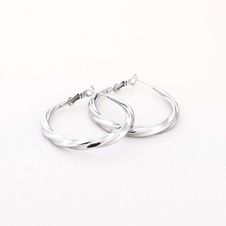 Nova Twist Hoops Silver