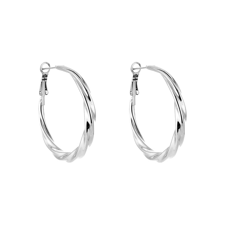 Nova Twist Hoops Silver
