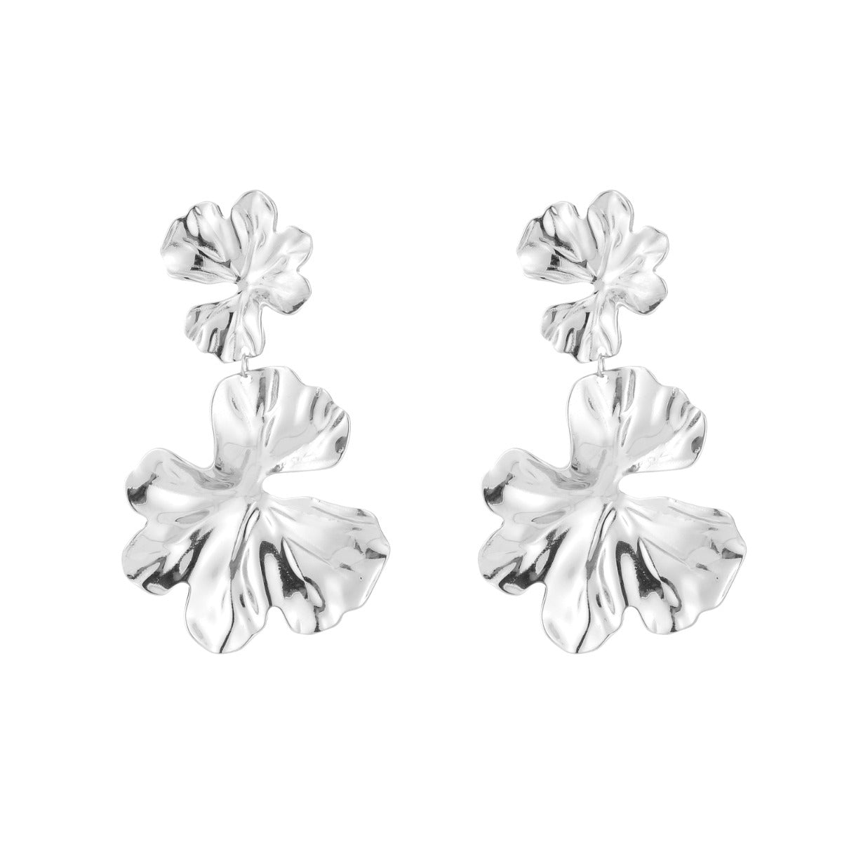Silver Bloom Statement Earrings